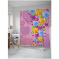 Штора для ванной JoyArty Радужные сердца 180х200 (sc-11952)