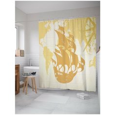 Штора для ванной JoyArty Силуэт корабля 180х200 (sc-16718)