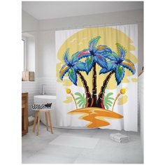 Штора для ванной JoyArty Пальмовое веселье 180х200 (sc-19470)