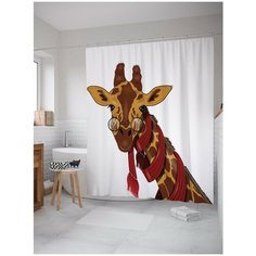 Штора для ванной JoyArty Любопытство жирафа 180х200 (sc-9554)