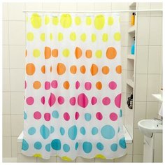 Штора для ванной Доляна Цветное драже 180x180 цветное драже