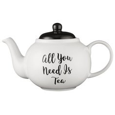 Price & Kensington Заварочный чайник Carnaby Script 1,1 л, белый/черный