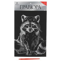 Гравюра Школа талантов Енот (4063542) серебристая основа