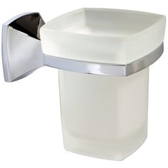 Стакан для зубных щеток WasserKRAFT Wern K-2528, хром/белый