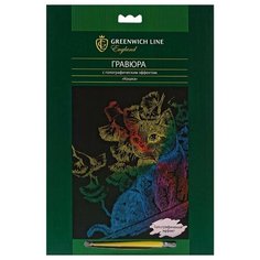 Гравюра Greenwich Line Кошка EA_22569 цветная основа с голографическим эффектом