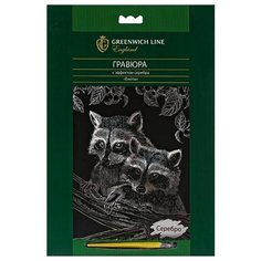 Гравюра Greenwich Line Еноты EA_22559 серебристая основа