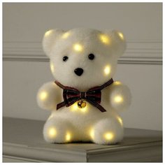 Фигурка Luazon Lighting Медведь с бантиком 20 см белый