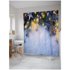 Штора для ванной JoyArty Праздничный снег 180х200 (sc-21489)