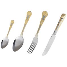 Fissman Набор столовых приборов Rousse golden 24 предмета серебристый/золотой