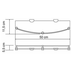 Полка стеклянная с бортиком WasserKRAFT Kammel K-8344