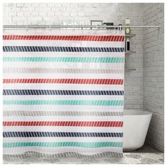 Штора для ванной Доляна Полосатик 180x180 полосатик