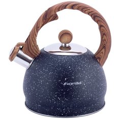 Kamille Чайник со свистком KM-1071 2 л, черный мрамор