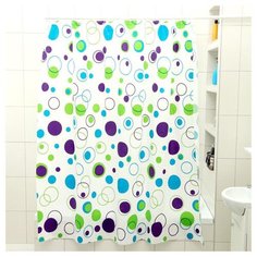 Штора для ванной Доляна Круги 180x180 605962 круги