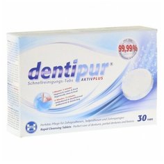 Helago таблетки Dentipur для очищения съемных зубных протезов, 30 шт.
