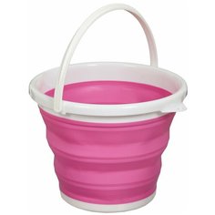 Ведро складное силиконовое круглое 10л розовое Bradex