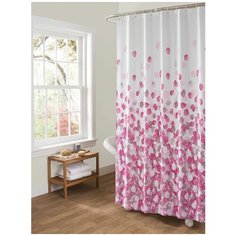 Штора для ванной 180х200 см с люверсами и кольцами, полиэстер P8852 Potato