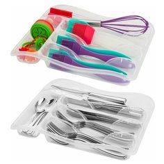 Лоток универсальный 33х26х5 см прозрачный 2 штуки EL Casa