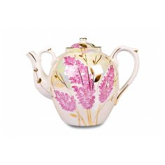 Чайник. Дулёвский фарфоровый завод. Форма Русский. Рисунок Розовая сирень. 4500 мл