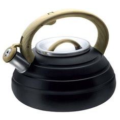 LR00-80 Black Чайник LARA (черный матовый) 3.0л Soft-touch индукц. капс. дно, свисток с кноп. Механизмом