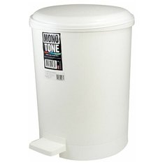 Контейнер мусорный круглый 20л с педалью, белый. Bora Plastik
