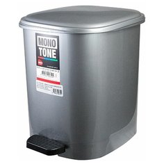 Контейнер мусорный прямоугольный 10л с педалью, темно-серый. Bora Plastik