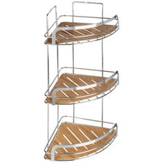 Полка для ванной комнаты угловая тройная, Wood Fora