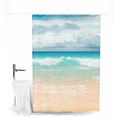 Шторка для ванной "Магия моря", 145х180 см Сирень