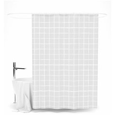 Шторка для ванной "Клетка", 145х180 см Сирень