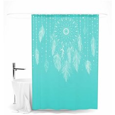 Шторка для ванной "Ловец снов (Бирюзовый)", 145х180 см Сирень