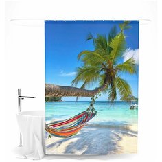 Шторка для ванной "Незабываемый отдых", 145х180 см Сирень