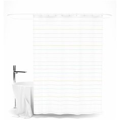 Шторка для ванной "Полоска", 145х180 см Сирень