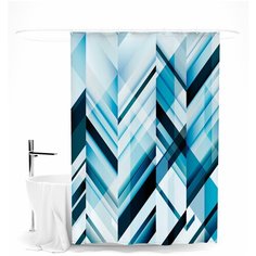 Шторка для ванной "Синяя диагональ" Сирень