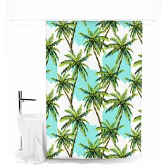 Шторка для ванной "Пальмы" Сирень