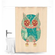 Шторка для ванной "Волшебная сова" Сирень