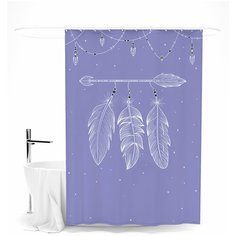 Шторка для ванной "В стиле бохо" Сирень