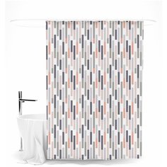 Шторка для ванной "Разноцветные полоски" Сирень