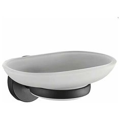 Мыльница стекло HB8702 черный Haiba