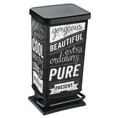 Контейнер для мусора с педалью Rotho Paso Hipster 40 л 35,3*29,5*67,6 черный / IML HIPSTER