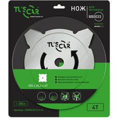 Нож для мотокосы TUSCAR BB0033, Standart, 255x25,4x4T, Grass, 1030033212-4-2