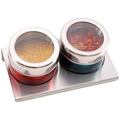 Набор для специй Agness 3 пр. на магнитах, в т.ч. метал.подставка (912-007)