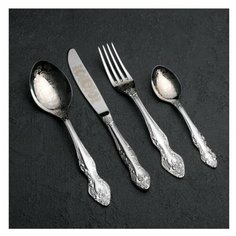 Набор столовых приборов 24 предмета "Тройка" с художественной росписью Павловский завод им. Кирова