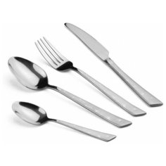 Набор столовых приборов LARA MIRA 24 пр, зерк. полировка, остр. вилка, лазер LR10-13/24