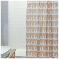 Штора для ванной Tkano Popple цвета пыльной розы Cuts&Pieces, 180х200 см