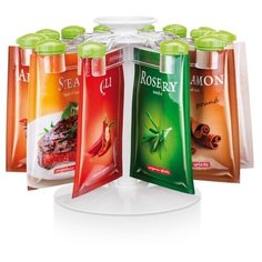 Крышки-дозаторы для специй SEASON 12 шт, с вращающейся подставкой / Tescoma