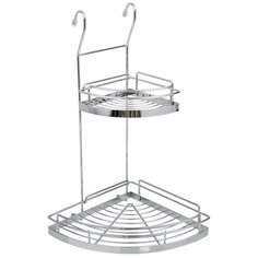 Полка угловая двухъярусная, Д230 Ш230 В435, хром Lemax