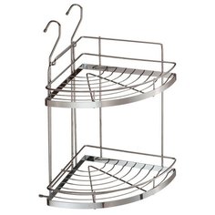 Полка угловая двухъярусная малая, Д240 Ш240 В445, хром Lemax