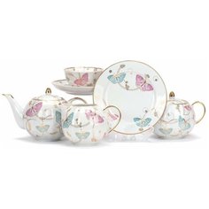 Сервиз чайный. Дулёвский фарфоровый завод. Форма Тюльпан. Рисунок Летняя симфония. 21 предм.