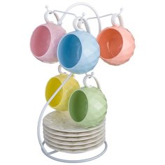 Чайный сервиз Lefard 12 пр. 200 мл на подставке, разноцветный (374-036)