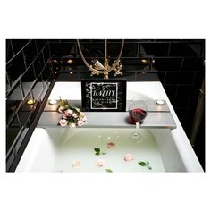 Деревянный столик-полка для ванны, "SILVERN" , 80 см Bathy