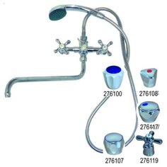 Смеситель для ванны, излив 33см, ЗП Глобо 276007с Сантаком